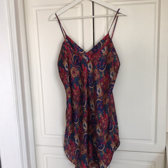 Vintage Satin 3/4 Length Floral Loungewear Robe and Night Gown. Size M/L 2 piece - Picture 8 of 9